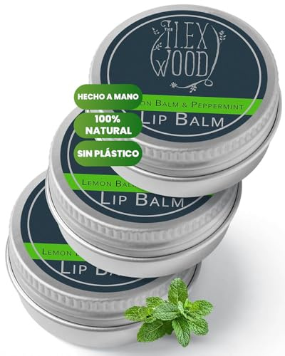 The Ilex Wood - Baume à lèvres citron et menthe poivrée - Paquet de 3 - entièrement naturel, sans huile de palme, prévention des boutons de fièvre, baume à lèvres hydratant - 10 ml
