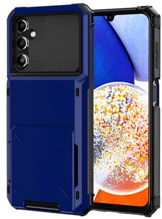 Draamvol for Samsung Galaxy A26 5G Phone Case with Card Holder Slots Armor Shockproof Flip Wallet Case Hard PC Back Soft TPU Inner Bumper Cover for Galaxy A26 5G Cover, Blue