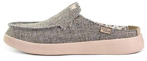 Kickback Barbeach Mules in Canvas Uomo – Mocassini Slip‑On Casual Estivi con Suola Antiscivolo e Soletta Interna Foderata in Pelle – Scarpe per Spiaggia, Viaggi e Uso Quotidiano - Marrone, EU 42
