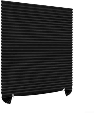 Eawfgtuw Estor plisado totalmente opaco, 150 x 90 cm, sin taladrar, protección solar, privacidad, persiana plegable para ventanas, fácil instalación, control de luz, opaco (blanco)