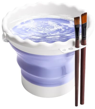 Portable Silicone Paint Water Cup and Brush Washer Bucket - Versatile Watercolor Painting Accessory for Artists, Students, and Hobbyists | Ideal for Outdoor, Studio, School, and Home Use