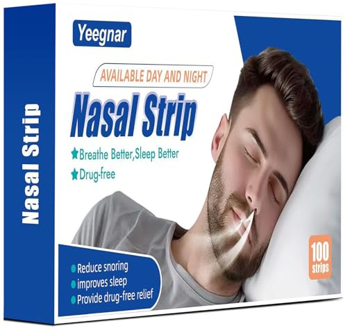 Nasaux Anti-ronflements Lot de 100 patchs Pansements Nasaux Extra-forts Meilleure Respiration Soulageant Instantanément la Congestion Nasale pour le sport et le Sommeil