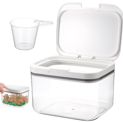 YUNXCNA Waschmittel Aufbewahrung, 2,8L Waschmittel Box, Waschpulverbehälter mit Luftdichtem Deckel, Wäschepulver Behälter, Waschpulver Aufbewahrungsbox, für Waschmittelkapseln und Geschirrspülkapseln