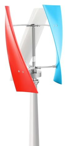 400W Windturbinen Generator, 24V 3-Klinge Vertikale Windgenerator Wendel Windkraftanlage, IP67 Elektromagnetismus Windkraftanlage Komplettset mit Controller für Boote Pavillons Kabinen