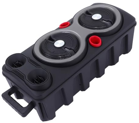 VILLCASE Enceinte Portable Extérieure Double Subwoofer avec Éclairage RGB Synchronisé Micro Filaire Stéréo sans Fil Basses Puissantes pour Camping et Karaoké