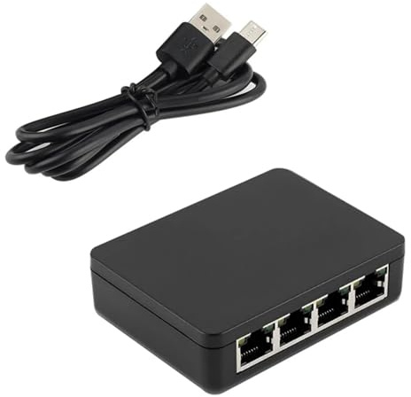 1 - 4 Gigabit Ethernet Splitter 1000Mbps RJ45 Hub per il collegamento di più dispositivi come computer e TV USB C Powered Splitter