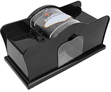Pongnas Manueller Kartenmischer, Einfach zu Bedienendes, Leises Design für 1-2-Deck-Poker, mit Tragbarer Größe für Home-Office-Camping-Kartenspiele (Black)