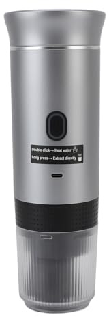 Phefop Caffettiera Elettrica Portatile, Acciaio Inossidabile 304, il caffè in 5 Minuti, Perfetta per Viaggi e Campeggio