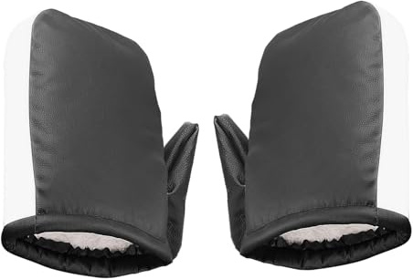 Guanti da manubrio – 200 G in pelle PU riflettente, comodi, antivento, guanti caldi da moto, scaldamani invernali, per uomini e donne, invernali, freddo, viaggio quotidiano, guidato