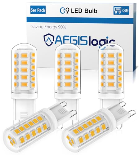 G9 LED 3W Glühbirne, 5er Pack 500LM G9 Birne Ersatz Lampen für 40-50W Halogen Leuchtmittel, AC 220-240V, Kein Flackern, 360° Abstrahlwinkel, Energieeffizient und Langlebig (2700K Warmweiß Dimmbar)
