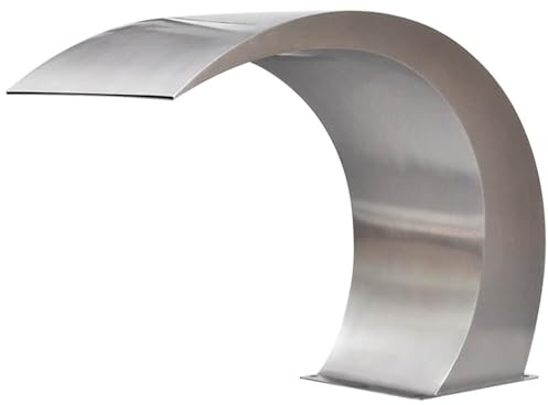 Gecheer Cascata da Giardino in Acciaio Inossidabile, Fontana Decorativa Moderna da Esterno Modello 45x30x60 cm per Piscina Giardino Laghetto Terrazzo