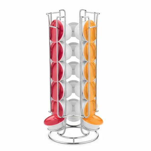 Terryshop74® Porta Capsule Caffè per Sistema Dolce Gusto Compatibile – 3 Slot da 6 Capsule (Totale 18) – Dispenser in Metallo Salvaspazio – Organizer da Tavolo per Cucina, Ufficio e Bar
