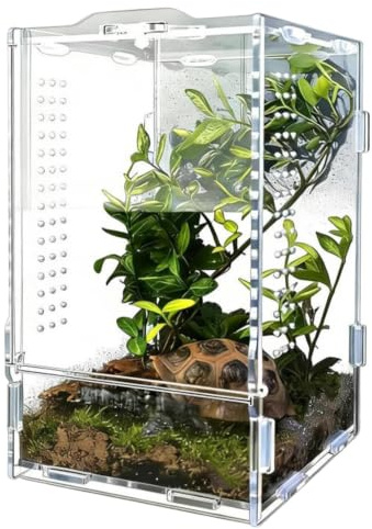Crested Gecko Tank | Acrylic Clear Escape Proof Ventilations Gecko Enclosur | Gecko Enclosure Snake Terrarium for Snail Tarantula Scorpion Lizards Snake Gecko Jumping Spider