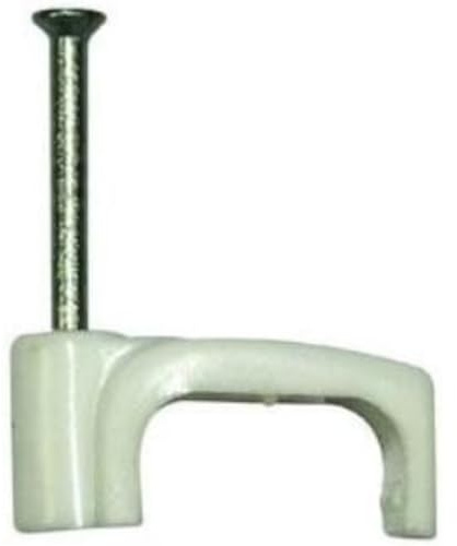 Merriway BH02262 Doppel und Erde Flache Kabelklemme 1,5 mm, Weiß, 100 Stück