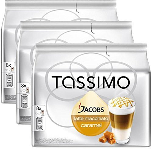 Bosch Tassimo 'Jacobs Latte Macchiato Caramel' 16 T Disc Coffee Machine Capsules (Pack of 3)
