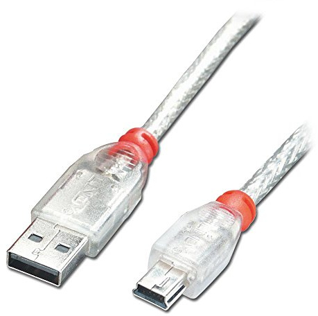 Lindy Câble USB 2.0 A vers Mini-B, transparent, 5m