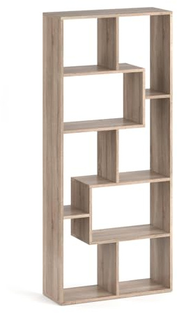 Vicco Raumteiler Noa, Sonoma, 160.6 x 67.2 cm | geeignet als Raumteiler oder Bücherregal in Z-Form