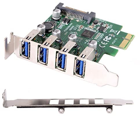 CY Low Profile 4 Ports PCI-E to USB 3.0 HUB PCI Express Expansion Card Adapter 5Gbps for Motherboard