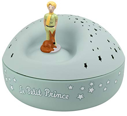 TROUSSELIER - Le Petit Prince. Saint Exupéry - Veilleuse - Idéal Cadeau Cadeau Enfant - Projecteur d'Etoiles Musical - Figurine rotative - piles incluses