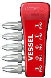 VESSEL Impact Ball Torsion Bits PH2X30 5PC with MAG Charge Holder (IBMG30PH2K5)