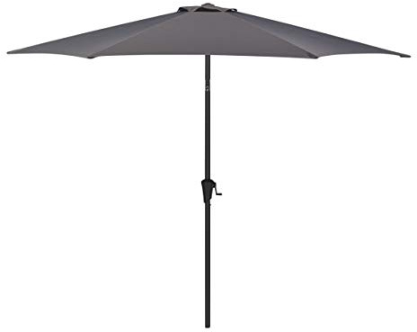 UK-Gardens Large 2.7m Grey Metal Crank Handle Garden Parasol Umbrella - 7 Colours (2.7m Crank ONLY, Grey)