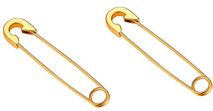 Flongo Damen Ohrringe Herren Ohrstecker mit hängendem Pin Sicherheitsnadel Anhänger Gestüt Stecker Huggie Ohrhänger Creolen Gotik Punk Frauen Männer
