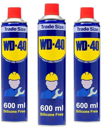 WD-40 Multi-Use Lubricant Original 600ml - 3 Pack 600ml, Aerosol Spray Cans, Penetrating Oil, Rust Remover, Water Displacement & Multi-Purpose Maintenance Spray for Home, Garage and Workshop
