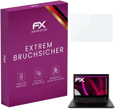 atFoliX Glasfolie kompatibel mit Lenovo ThinkPad X13 Yoga Gen 1 Displayfolie, 9H Hybrid-Glass FX Schutzpanzer Folie