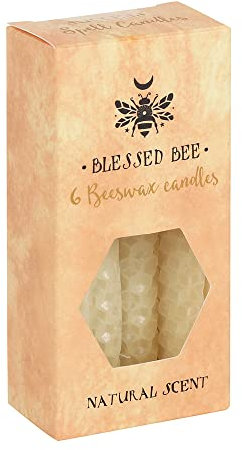 Majestic Cream Beeswax Spell Candles - 11cm x 5.5cm (Pack of 6) - Long-lasting & Vibrant Decor, Magical Ambience – Perfect for Home & Office