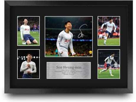 HWC Trading FR A3 Son Heung-min Geschenke Gedruckt, Signiert Autogramm Bild, Für Fußball-Fans Und Anhänger - A3 Framed
