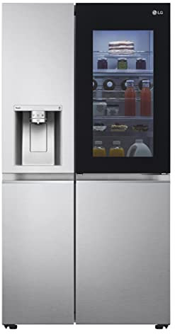 LG Electronics GSXV91BSAE Kühlschrank Side-by-Side mit Eis-, Crushed Ice und Wasserspender | interner Wassertank 4L | Total No Frost | Brushed Steel