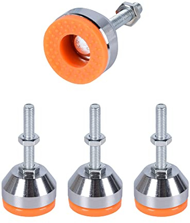 SPDYCESS 4 Stück Schwerlast Maschinenfuß, M8×50mm×Ø40mm Kohlenstoffstahl Nivellierfuß Einsteller Richtmaschine Pufferung Bodenschutz Lärm Reduzieren für Maschine Tisch Möbel Fuß