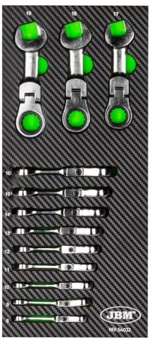 Set DE 12 LLAVES Mini COMBINADAS ARTICULADAS CON TRINQUETE