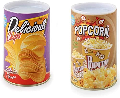 Die Kartoffel -Chip -Schlange kann Spring Snake Toy Gift April Narren Tag Halloween Party Dekoration Witze in einem Dose -Gag -Geschenkstreich, Kartoffelchipstil, Popcorn 2 Stücke