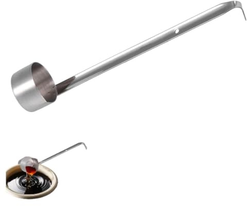 Stainless Steel 9.1 in Long Handle Serving Soup, 50ml Wine Ladle Spoon Ladle Wine Dipper Beer Pouring Measure Spoon Canning Ladle Oil Soup for Stirring Liquid(50ML)