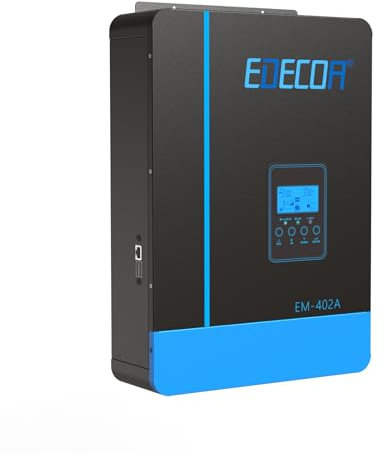 EDECOA Hybrid Wechselrichter 4000w 24v 230v 4200VA Solarladegerät MPPT 110A Pur Sinus 55-450Vdc Off-Grid BMS Kommunikation Batterieladegerät Netzpriorität Solarladeregler (WiFi kompatibel)
