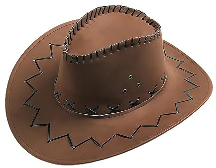 Ianulus Cowboyhut, Westernhut, Wildleder Cowboyhut, Einfarbig, Breite Krempe, für Erwachsene Perfekt für Karneval, Halloween und Cosplay