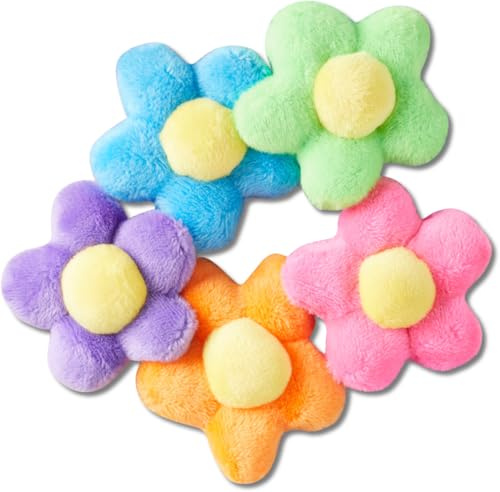 Crocs Unisex Plush Flower Power 5 Pack Schuhanhänger, Multicolor