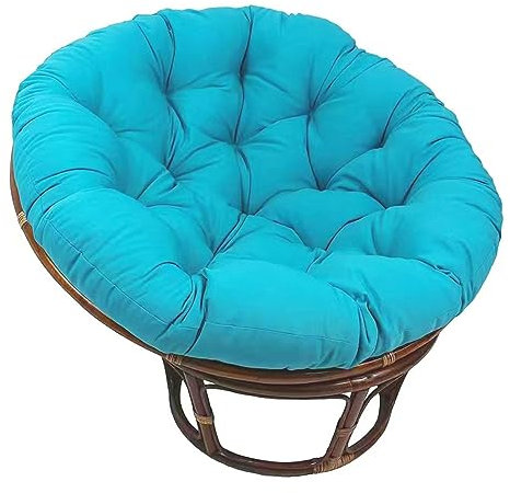 Yahbrra Papasansessel Kissen, Polster Bodenkissen für Schwenksessel, Rund Papasan Sessel, Polyrattan Sessel Durchmesser 100 cm und Kissenstärke 10-12cm (Color : Blue, Size : 60 * 60cm)