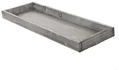 Decpero Holztablett I Dekotablett I Vintage Look I grau I 40 x 14 x 3 cm