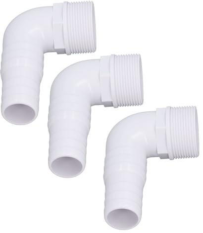 Kuuleyn Pool-Pumpen-Armaturen, Pool-Schlauch-Adapter, Winkel-Schlauchadapter Mit Widerhaken, 3-teiliger Winkel-Adapter-Anschluss, 90-Grad-Anschluss Für Hayward Spx1105z3, Spx1105z4, Spx1091z7