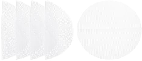 uxcell 5 Pcs 8.7 Inch Non-Stick Silicone Steamer Liners Mesh Mat, Reusable Round Steamer Mesh Pastry Dumplings Pad Mat, White