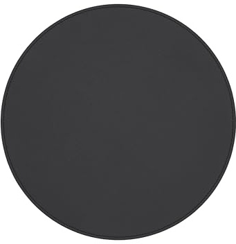 Eglooh - Apollo - Runde Schreibtischunterlage aus echtem Leder Schwarz cm 50x50 - Handwerkliche Nähte und rutschfester Boden - Made in Italy