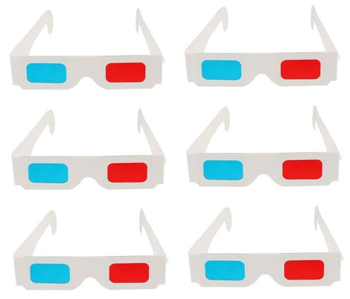 Uonlytech 100piezas Gafas Anaglifo De Cartón para Películas Lentes Rojos y Azules Diseño para Paquete De Unidades para Noches De Cine y Eventos