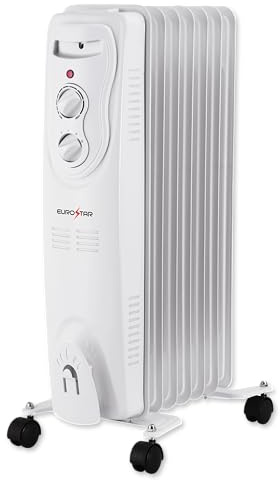 EUROSTAR HRH789W Oil-Filled Radiant Heater, White