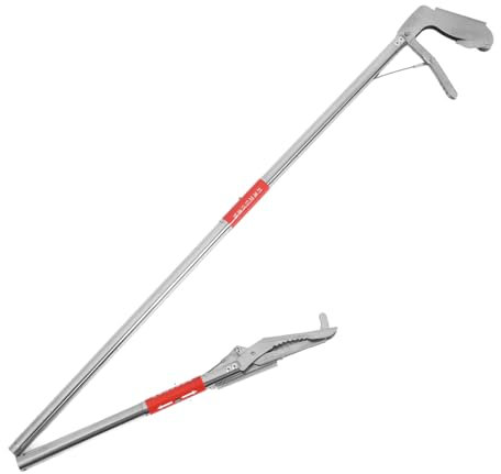 BUGUUYO Faltbare Schlangenzange Edelstahl 43cm Klappbarer Schlangengreifer Outdoor Wildtierfänger Naturexpedition