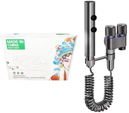 Bidet Handbrause Einsatz für Toilette Toilet Bidet Sprayer Kit Handbrause für Waschbecken, 2m Chrom-Schlauch Doppelsteuerventil Feminine Hygiene Intimdusche Shower Sprayer for Pet (Grey-I)