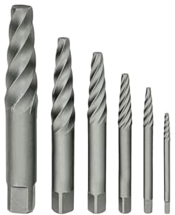 Extractor de tornillos 6pcs, herramienta de acero, anti-corrosión, ideal para quitar tornillos dañados o rotos.