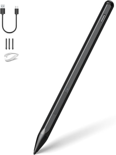 SSS·GRGB Stift für Surface Pro 12–4/X, Go/Laptop/Book, 4096 Stufen, Schwarz | MPP 2.0, Palm Rejection, Neigungsfunktion, magnetische Haftung, USB-C-Schnellladen, 80 Std. Laufzeit, Radierer, Rechtsklick