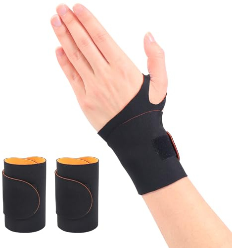 Cozyhealth Elastic Thin Wrist Brace (2Pcs) Support for TFCC Tear, Carpal Tunnel, Tendonitis, Arthritis, Wrist Compression Strap Brace for Night Support